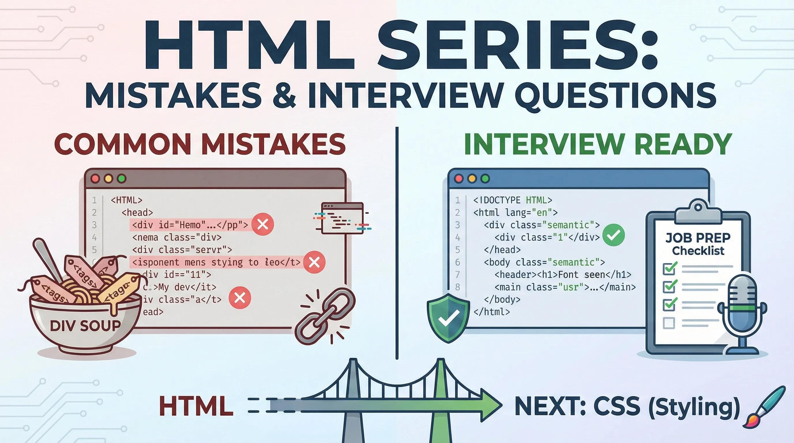 HTML Series: Common HTML Mistakes & Top Interview Questions (2026)