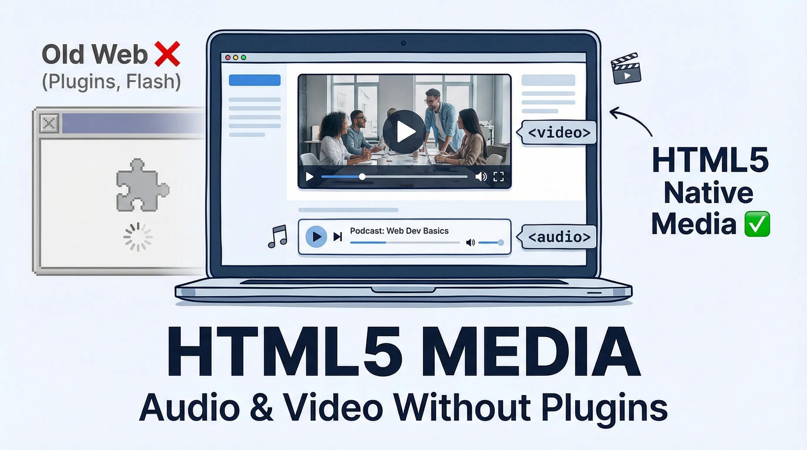 HTML Series: Native Media (Audio & Video) - How to Add Audio & Video to Your Website?